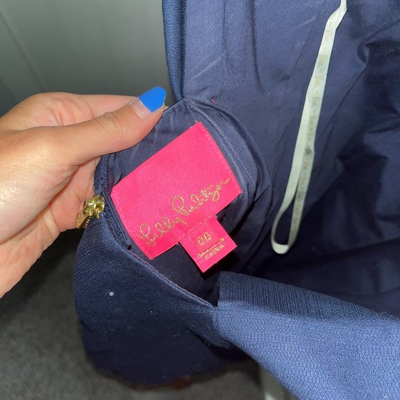 Lilly Pulitzer shift dress. Navy and white - Picture 3 of 3